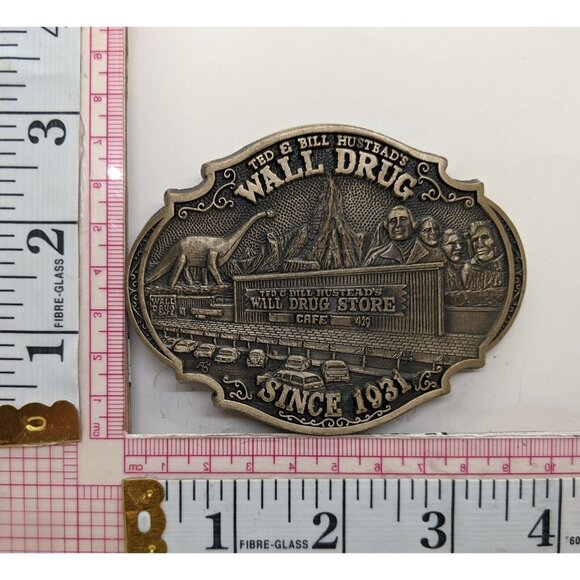 Ted & Bill Husteads Wall Drug Store Wall South Dakota Belt Buckle b2 - Picture 1 of 3